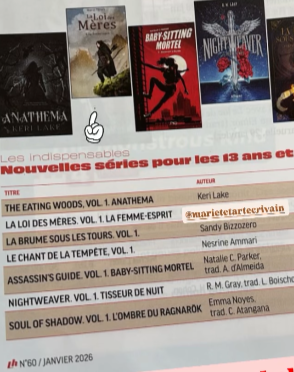 La Loi des Mères sélectionnée par Livres Hebdo – recommandations janvier 2026